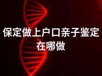 保定做上户口亲子鉴定在哪做