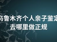 乌鲁木齐个人亲子鉴定去哪里做正规