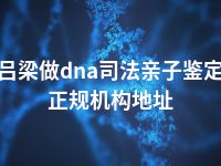 吕梁做dna司法亲子鉴定正规机构地址