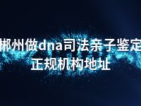 郴州做dna司法亲子鉴定正规机构地址