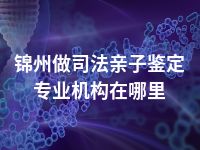 锦州做司法亲子鉴定专业机构在哪里