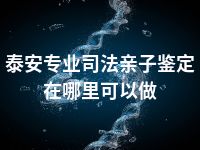 泰安专业司法亲子鉴定在哪里可以做