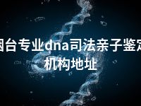 烟台专业dna司法亲子鉴定机构地址