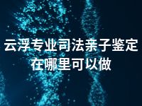 云浮专业司法亲子鉴定在哪里可以做