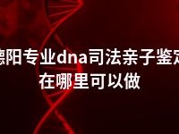 德阳专业dna司法亲子鉴定在哪里可以做