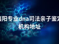 襄阳专业dna司法亲子鉴定机构地址