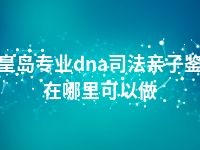 秦皇岛专业dna司法亲子鉴定在哪里可以做