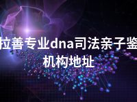 阿拉善专业dna司法亲子鉴定机构地址