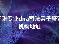 临汾专业dna司法亲子鉴定机构地址