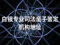 白银专业司法亲子鉴定机构地址