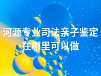 河源专业司法亲子鉴定在哪里可以做