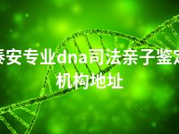 泰安专业dna司法亲子鉴定机构地址