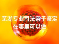 芜湖专业司法亲子鉴定在哪里可以做