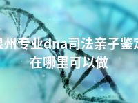 泉州专业dna司法亲子鉴定在哪里可以做