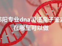 邵阳专业dna司法亲子鉴定在哪里可以做