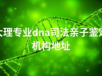 大理专业dna司法亲子鉴定机构地址