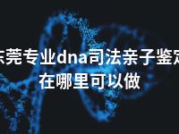 东莞专业dna司法亲子鉴定在哪里可以做