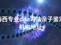 海西专业dna司法亲子鉴定机构地址