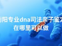 衡阳专业dna司法亲子鉴定在哪里可以做