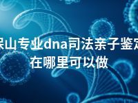 保山专业dna司法亲子鉴定在哪里可以做