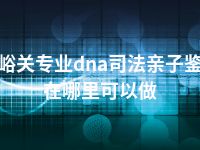 嘉峪关专业dna司法亲子鉴定在哪里可以做