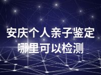 安庆个人亲子鉴定哪里可以检测