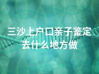 三沙上户口亲子鉴定去什么地方做