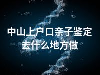 中山上户口亲子鉴定去什么地方做