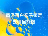 商洛落户亲子鉴定去哪里能做