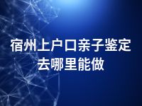 宿州上户口亲子鉴定去哪里能做