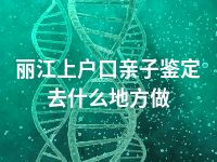 丽江上户口亲子鉴定去什么地方做