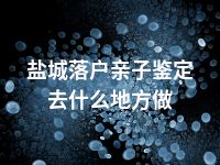 盐城落户亲子鉴定去什么地方做