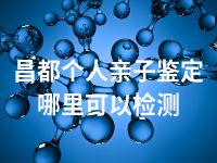 昌都个人亲子鉴定哪里可以检测