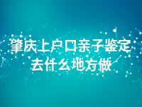 肇庆上户口亲子鉴定去什么地方做