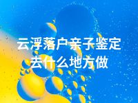 云浮落户亲子鉴定去什么地方做