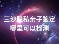 三沙隐私亲子鉴定哪里可以检测