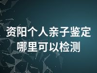 资阳个人亲子鉴定哪里可以检测