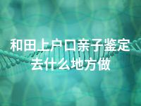 和田上户口亲子鉴定去什么地方做