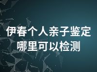 伊春个人亲子鉴定哪里可以检测