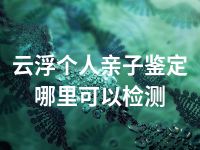 云浮个人亲子鉴定哪里可以检测