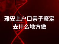 雅安上户口亲子鉴定去什么地方做