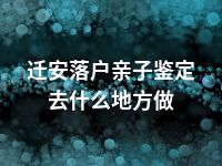 迁安落户亲子鉴定去什么地方做