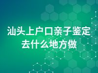 汕头上户口亲子鉴定去什么地方做