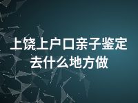 上饶上户口亲子鉴定去什么地方做