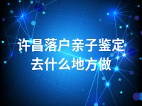 许昌落户亲子鉴定去什么地方做