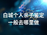 白城个人亲子鉴定一般去哪里做