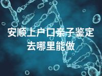 安顺上户口亲子鉴定去哪里能做