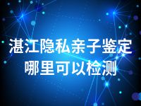 湛江隐私亲子鉴定哪里可以检测