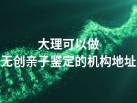 大理可以做无创亲子鉴定的机构地址