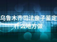 乌鲁木齐司法亲子鉴定什么地方做